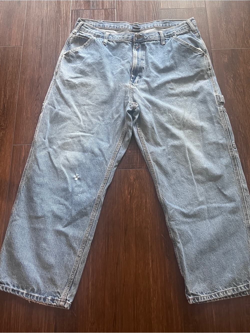 Men's Light Blue Straight-Leg Denim Jeans